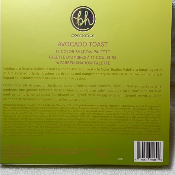 BH Cosmetics AVOCADO TOAST WEEKEND VIBES EYESHADOW PALETTE ☀️Last 1☀️PLASTIC NWT - Picture 9 of 12
